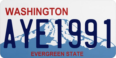 WA license plate AYE1991