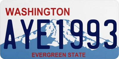 WA license plate AYE1993
