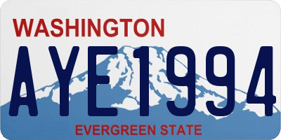 WA license plate AYE1994