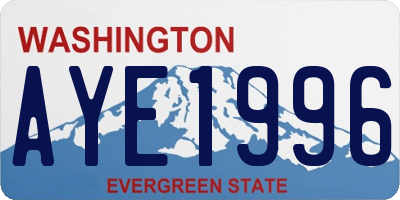 WA license plate AYE1996