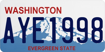 WA license plate AYE1998