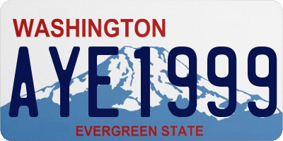 WA license plate AYE1999