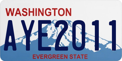 WA license plate AYE2011