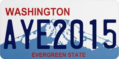 WA license plate AYE2015