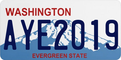 WA license plate AYE2019