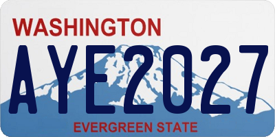 WA license plate AYE2027
