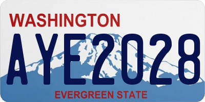 WA license plate AYE2028