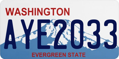 WA license plate AYE2033