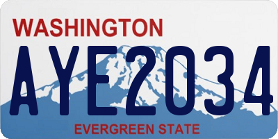 WA license plate AYE2034