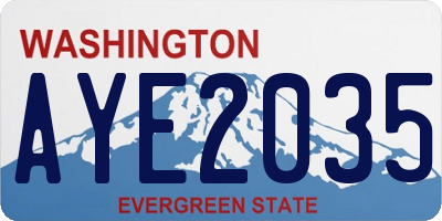 WA license plate AYE2035
