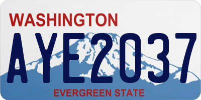 WA license plate AYE2037