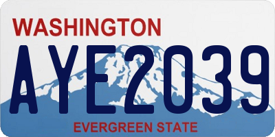 WA license plate AYE2039