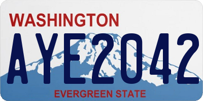 WA license plate AYE2042