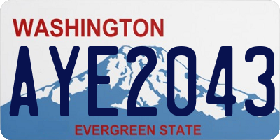 WA license plate AYE2043
