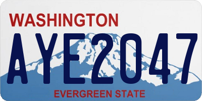 WA license plate AYE2047