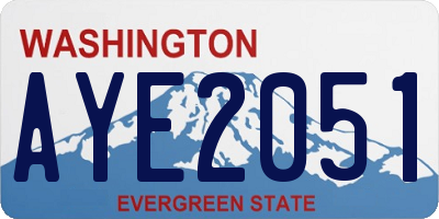 WA license plate AYE2051