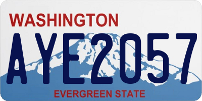 WA license plate AYE2057