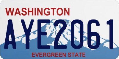 WA license plate AYE2061