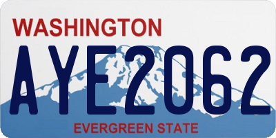 WA license plate AYE2062