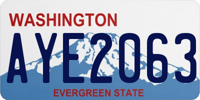 WA license plate AYE2063