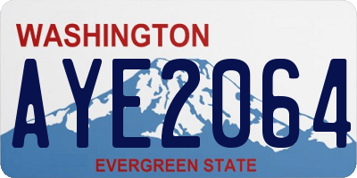 WA license plate AYE2064