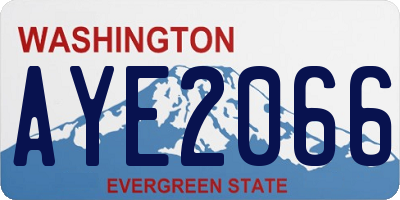 WA license plate AYE2066