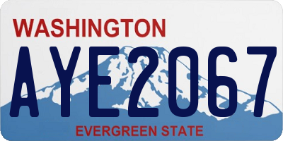 WA license plate AYE2067