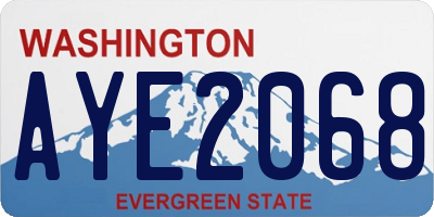 WA license plate AYE2068