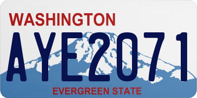 WA license plate AYE2071