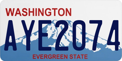 WA license plate AYE2074