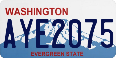 WA license plate AYE2075