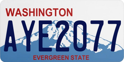 WA license plate AYE2077