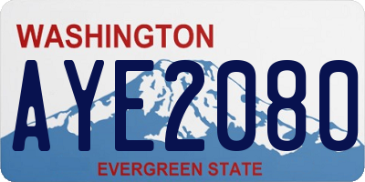 WA license plate AYE2080
