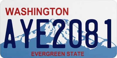 WA license plate AYE2081