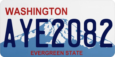 WA license plate AYE2082