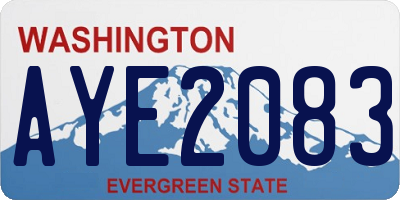WA license plate AYE2083