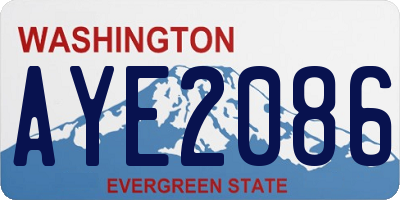 WA license plate AYE2086