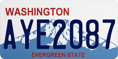 WA license plate AYE2087