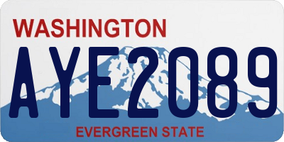 WA license plate AYE2089