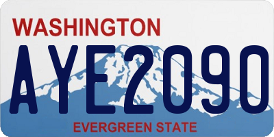 WA license plate AYE2090
