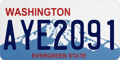 WA license plate AYE2091