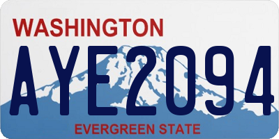 WA license plate AYE2094