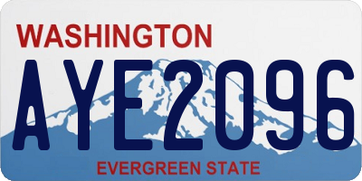 WA license plate AYE2096
