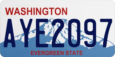 WA license plate AYE2097