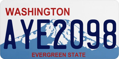 WA license plate AYE2098