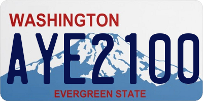 WA license plate AYE2100