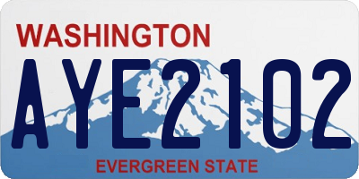 WA license plate AYE2102
