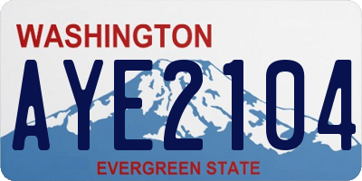WA license plate AYE2104