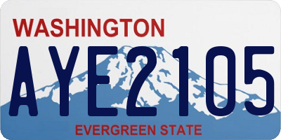 WA license plate AYE2105