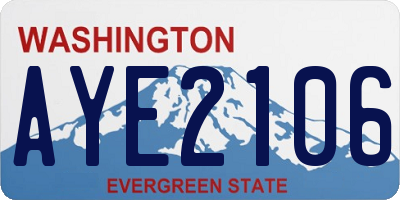WA license plate AYE2106